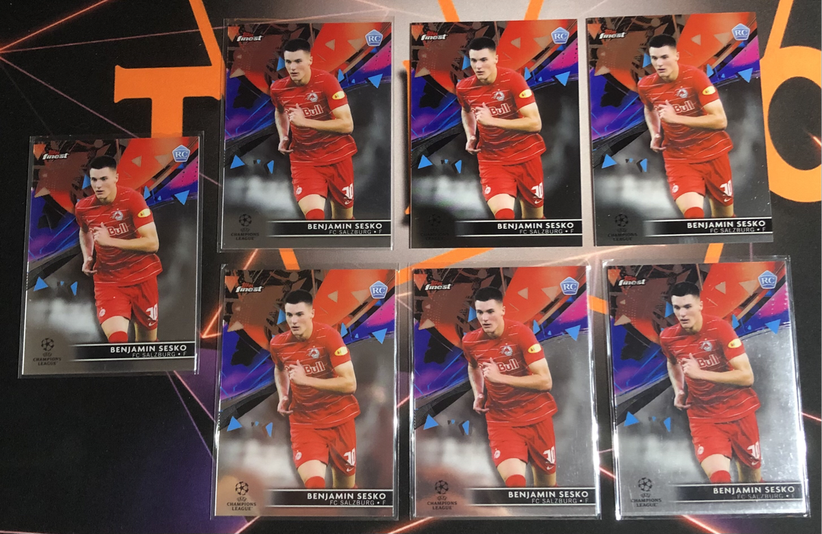 Benjamin Sesko ROOKIE Topps Finest 2022 soccer trading card