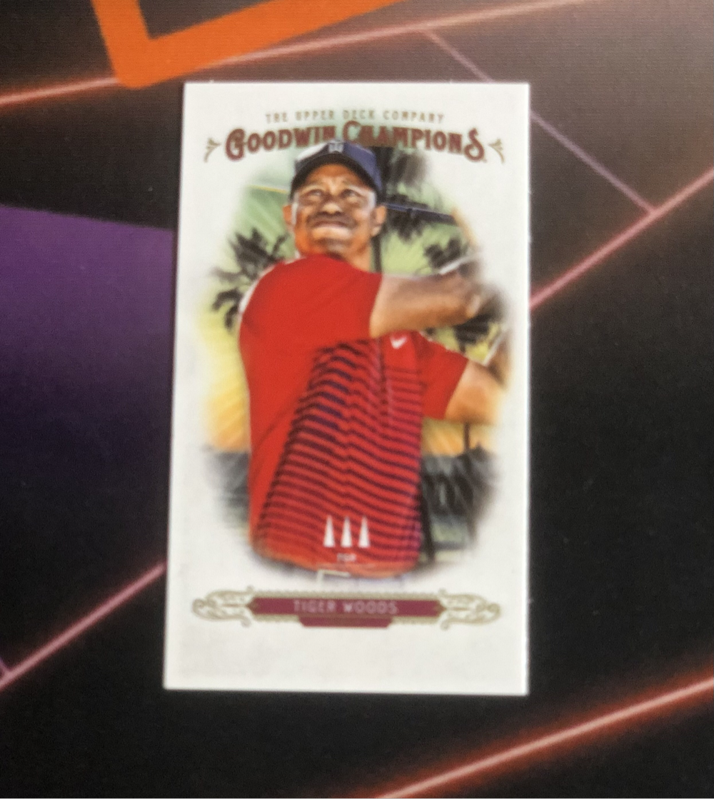 Tiger Woods MINI Upper deck Goodwin champions 2018 Golf trading card