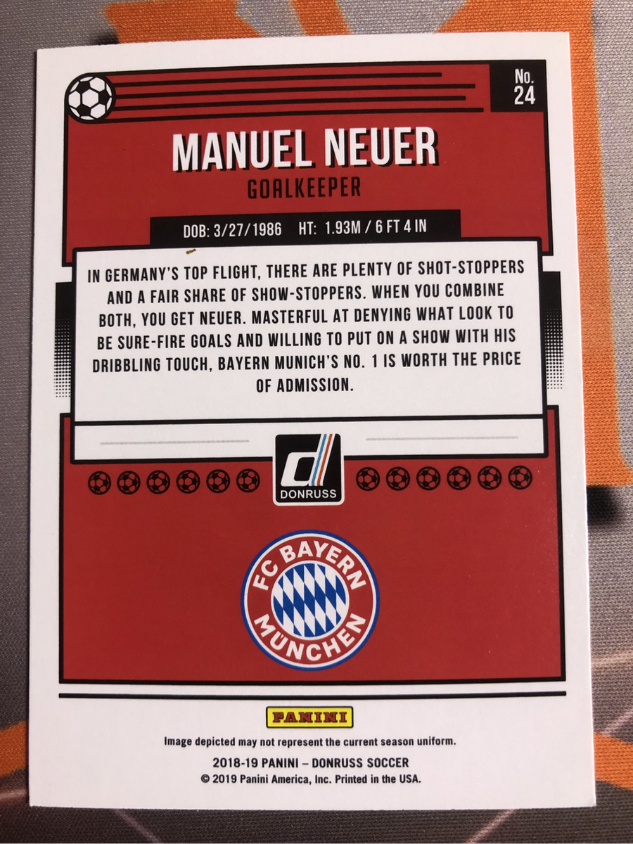 Neuer Very RARE 2018 Donruss soccer trading card