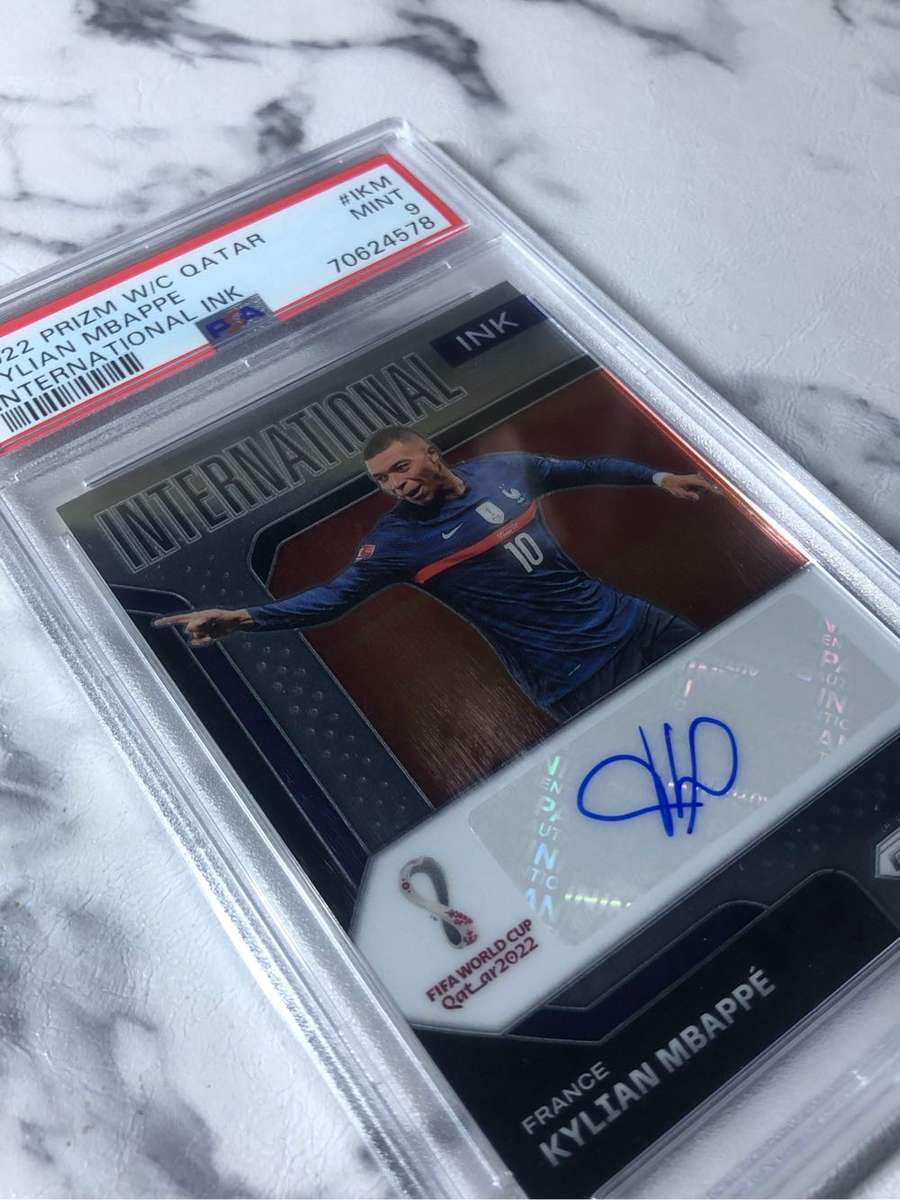 Kylian Mbappe autograph Graded PSA 9 2022 World Cup soccer trading card