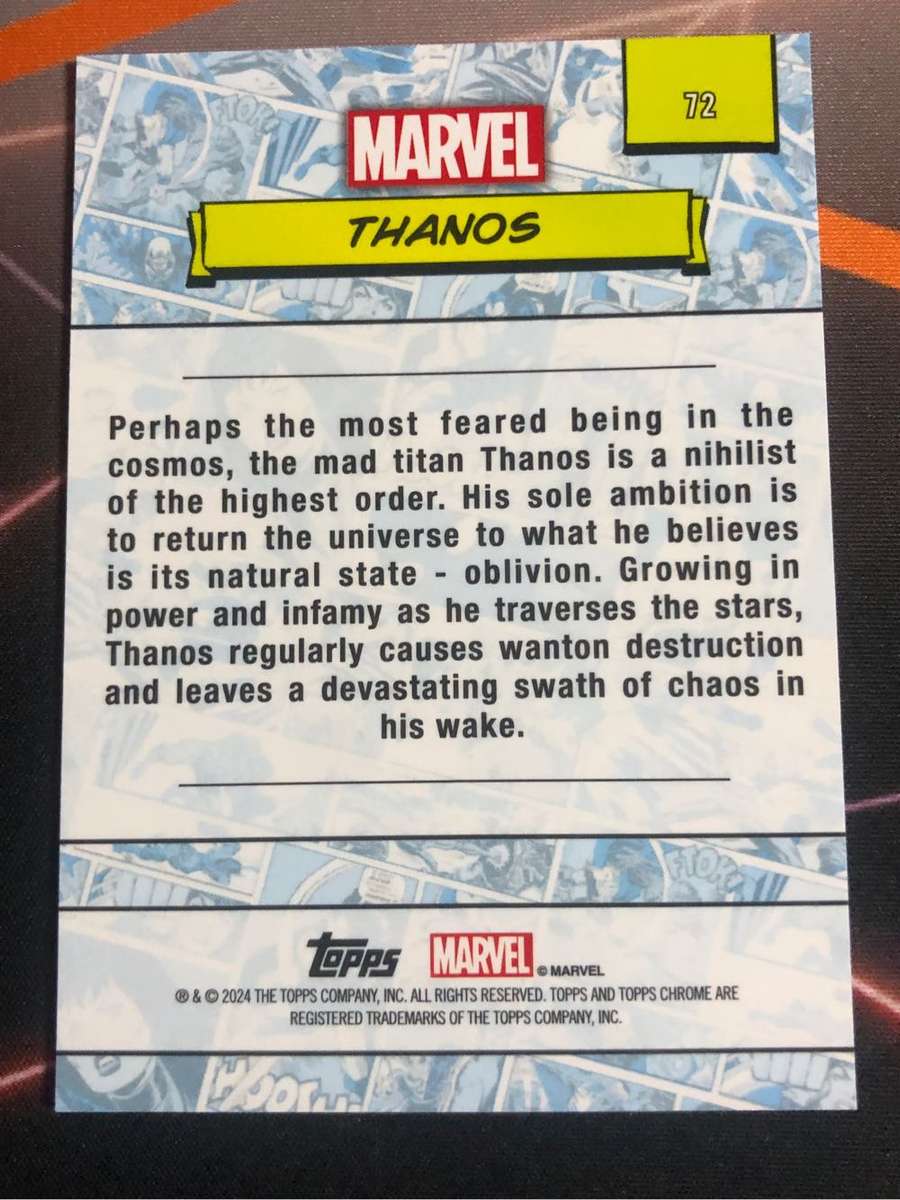 Thanos Topps Chrome 2024 Marvel trading card