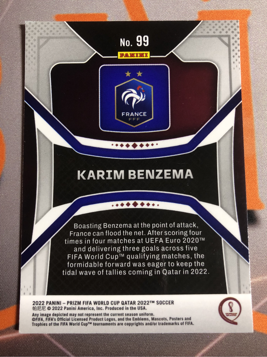 Karim Benzema Rare Prizm World Cup 2022 soccer trading card