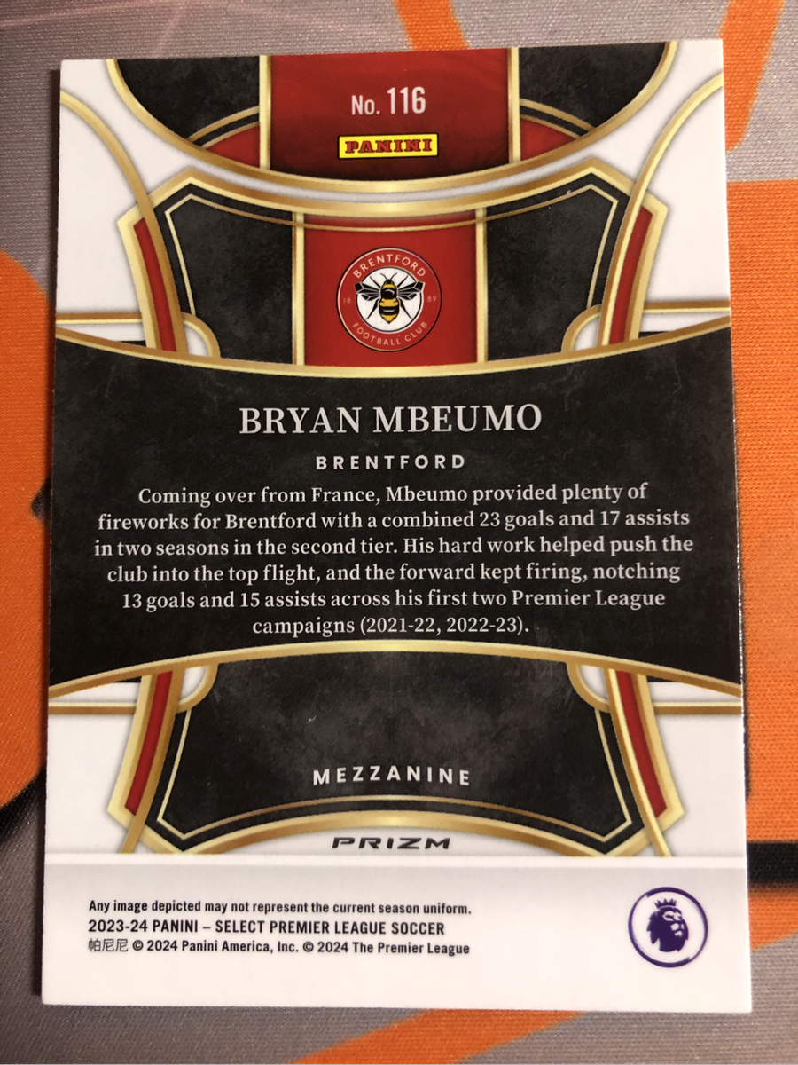 Bryan Mbuemo SUPER Rare RED colour match SELECT 2023 soccer trading card