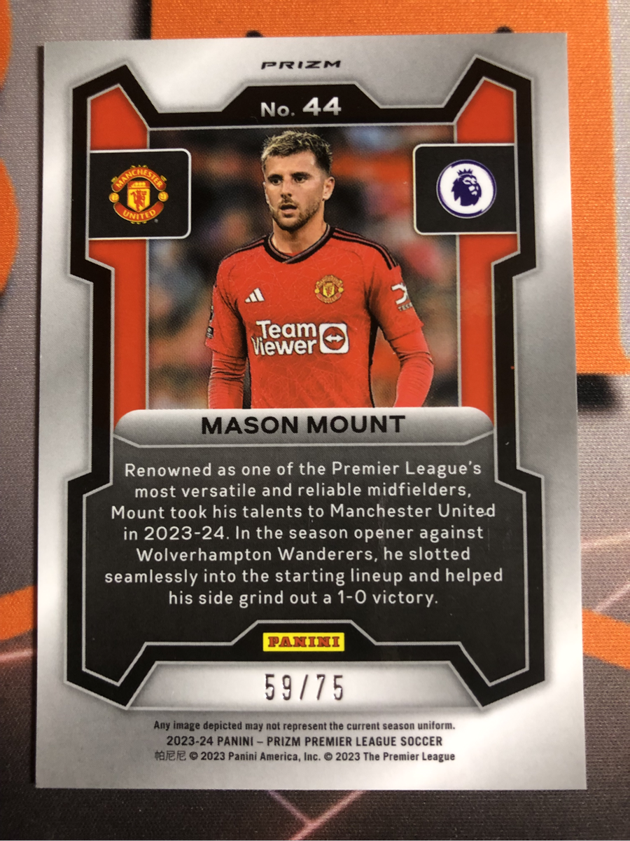 Mason mount NUMBERED out of 75 Prizm 2023 Soccer trading cards