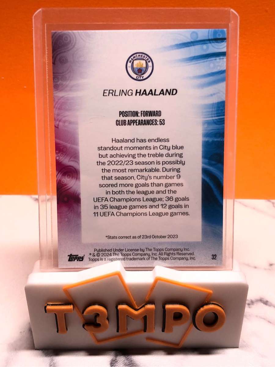 Erling Haaland NUMBERED out of 99 Topps 2023 Soccer trading card 