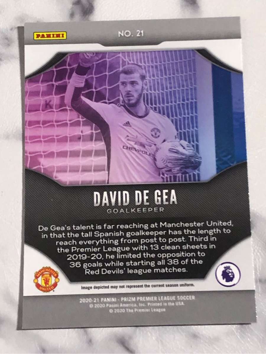 David De Gea PRIZM Fireworks EPL 2020 soccer trading card