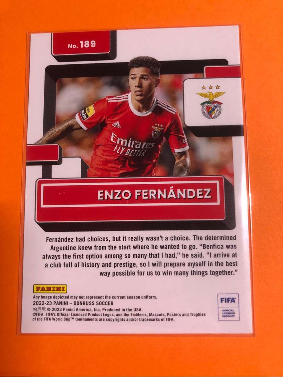 Enzo Fernandez Rated ROOKIE Donruss 2022 Soccer trading card