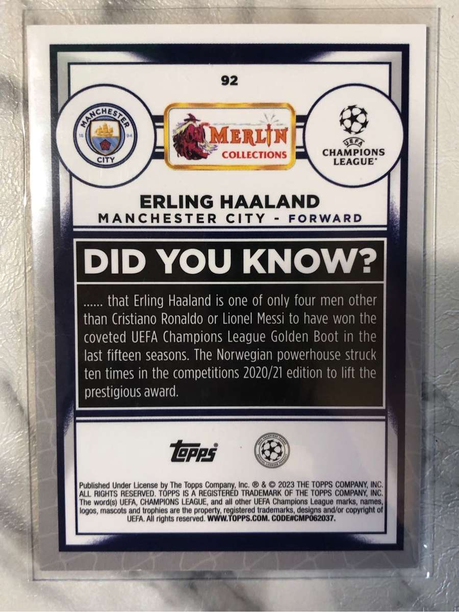 Erling Haaland Topps Merlin 2023 Soccer trading card