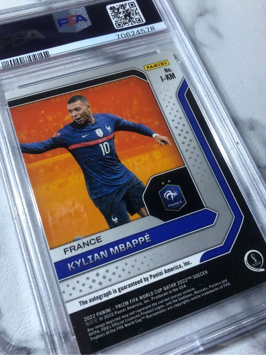 Kylian Mbappe autograph Graded PSA 9 2022 World Cup soccer trading card
