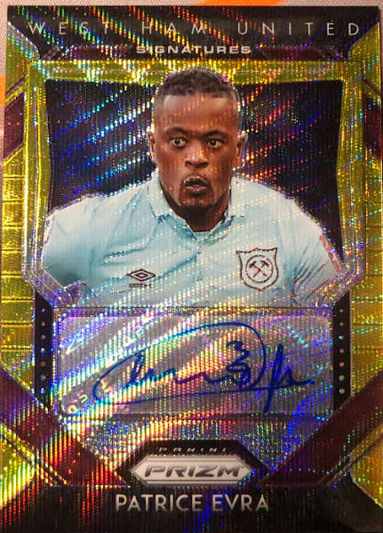 Patrice Evra RARE Prizm 2020-2021 (ONLY 10 in the world) Gold wave Autograph