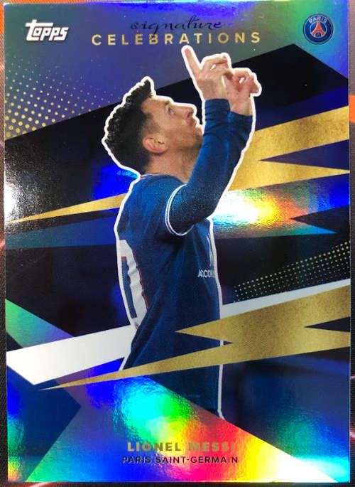 Lionel Messi Signature celebrations PSG Topps team set 2022 (Only 250 in the world)