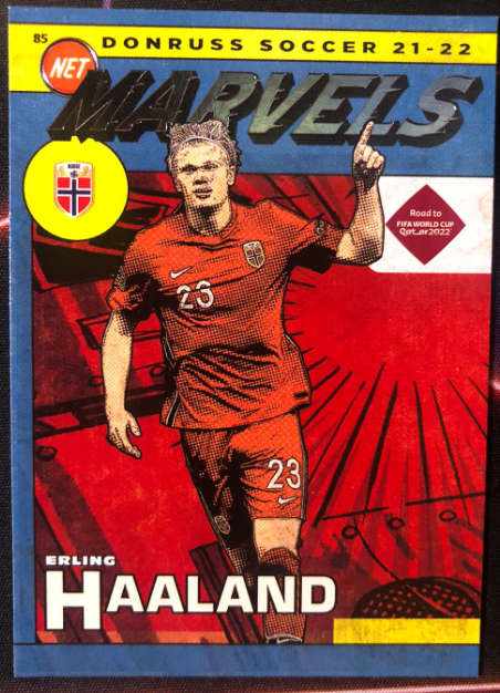 Erling Haaland Marvels Donruss soccer 2021-2022 INSERT SOCCER TRADING CARD