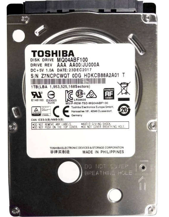 Toshiba 1TB 2.5" Laptop Hard Drive