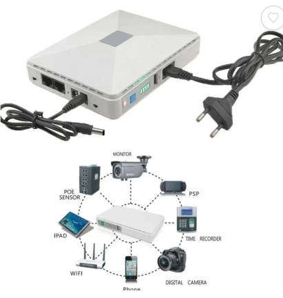 Super Electronics SE-P18G Mini UPS: 10,400 mAh Battery with Multi-Voltage 5V, 9V, 12V, 15V, and 24V