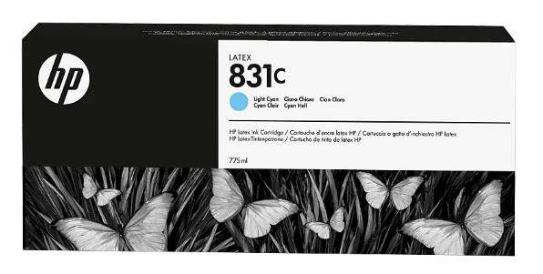 HP 831C 775-ml Latex Ink Cartridges - 4-Piece Specialty Pack (K / C / Lc / Lm)