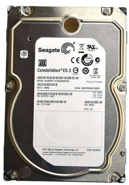 Seagate Constellation ES.3 4TB Enterprise Server Internal Hard Drive 3.5 HDD (Model: ST4000NM0033)