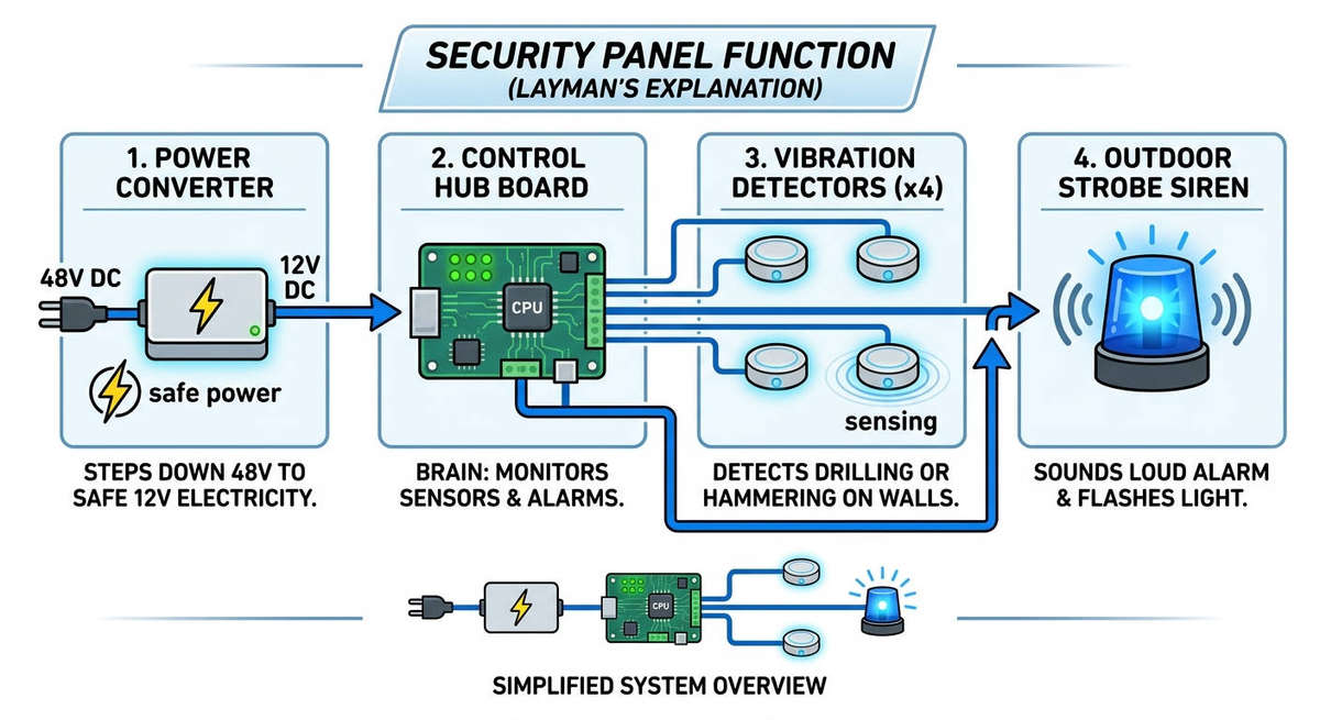Industrial Telecom Power Distribution FSU Vibration Monitor System Kit