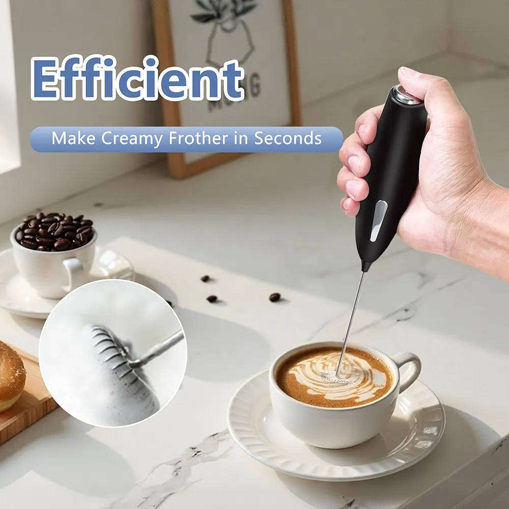 3-Piece Barista Coffee Art Kit | Milk Frother, Cocoa Shaker & 16 Stencils