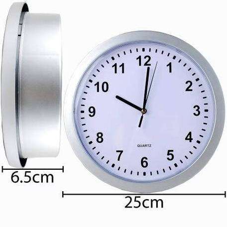 25 cm Hidden Storage Silent Wall Clock | Modern Décor Meets Smart Security