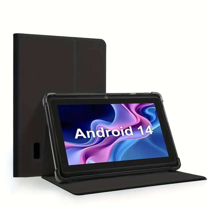Android 14 Tablet 7-inch | Protective Case | Quad-Core | 4GB RAM | HD 1024 x 600 |  32GB IS
