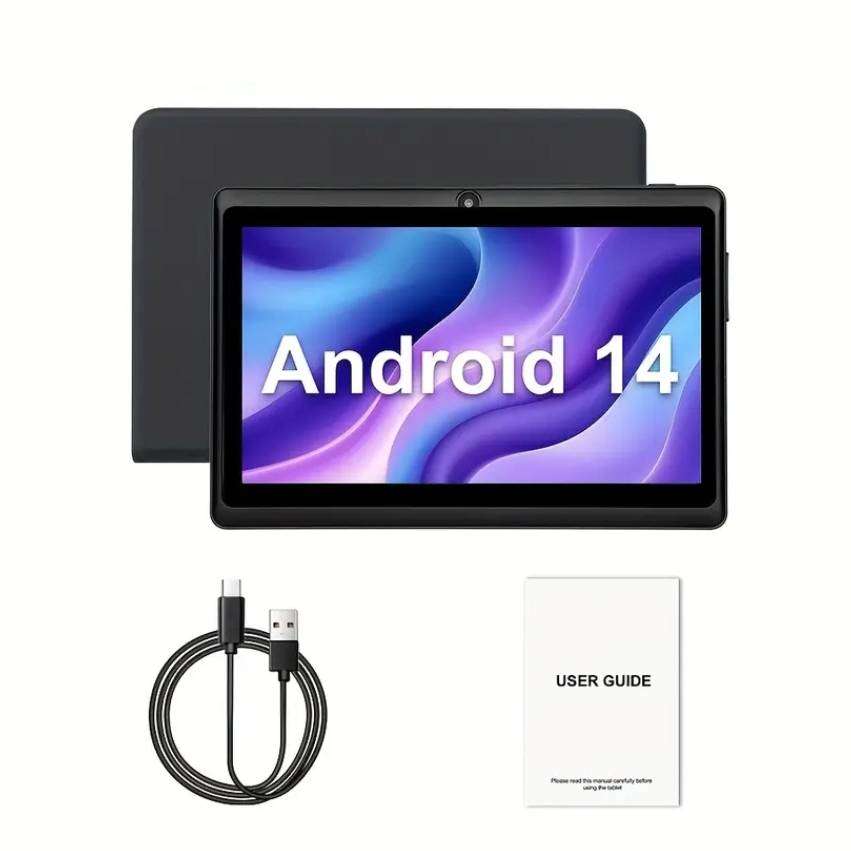 Android 14 Tablet 7-inch | Protective Case | Quad-Core | 4GB RAM | HD 1024 x 600 |  32GB IS