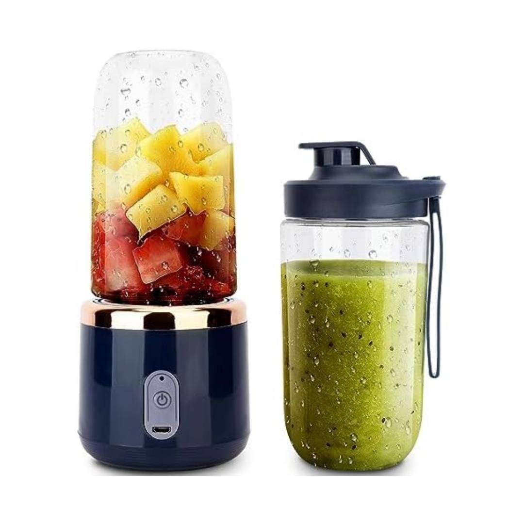 6-Blade 2-in-1 Blender & Juicer | 2 Cups & Lid | Portable USB Rechargeable