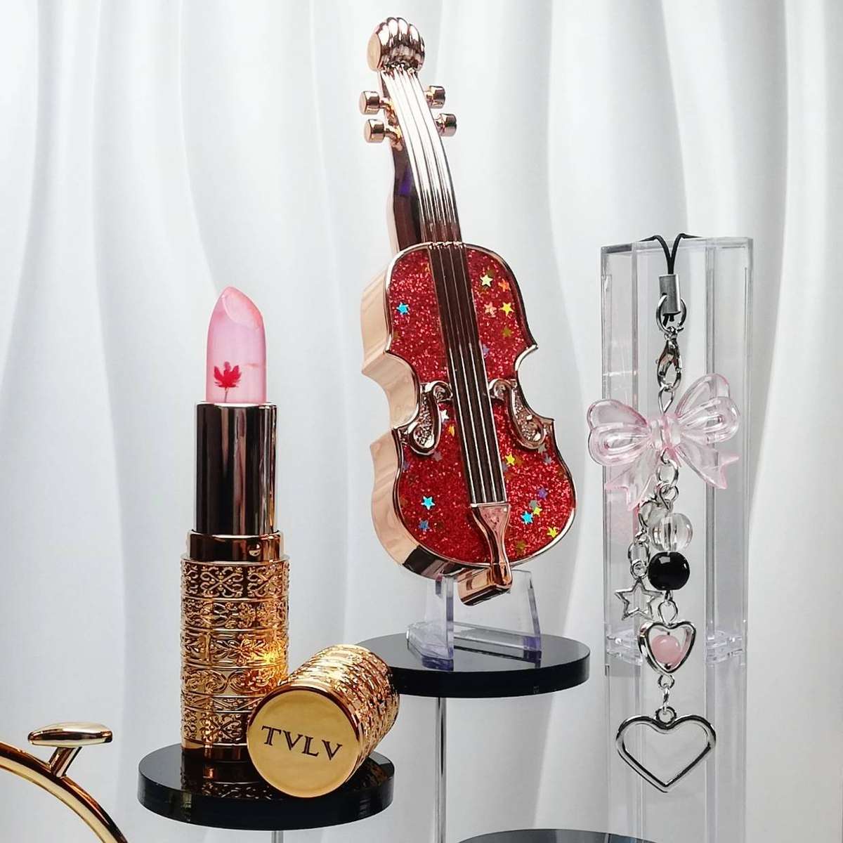 Luxury Beauty Gift Set with Parfum, Mascara, Lipstick Balm, Cosmetic Bag and Keyring Limited Stock