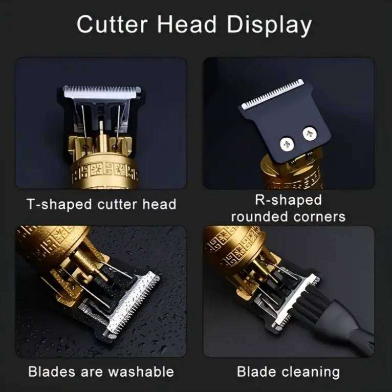 Rechargeable Bronze Dragon Hair Trimmer - Zero-Gap T-Blade Clipper