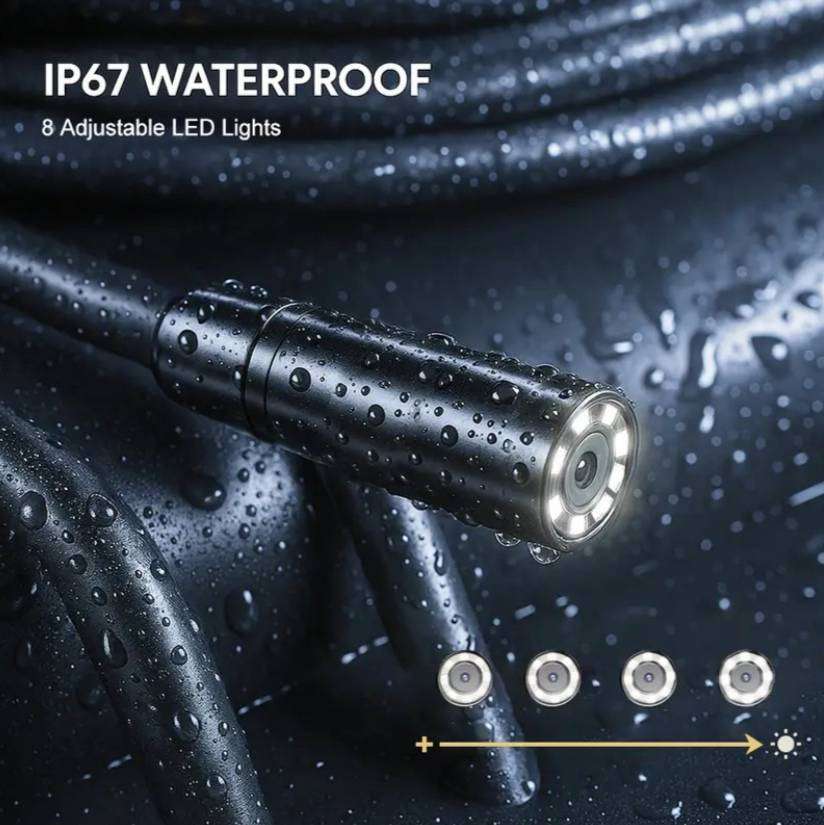 Industrial Grade Waterproof Endoscope Inspection Camera  8mm-5m Single Lens, 4.3" IPS LCD