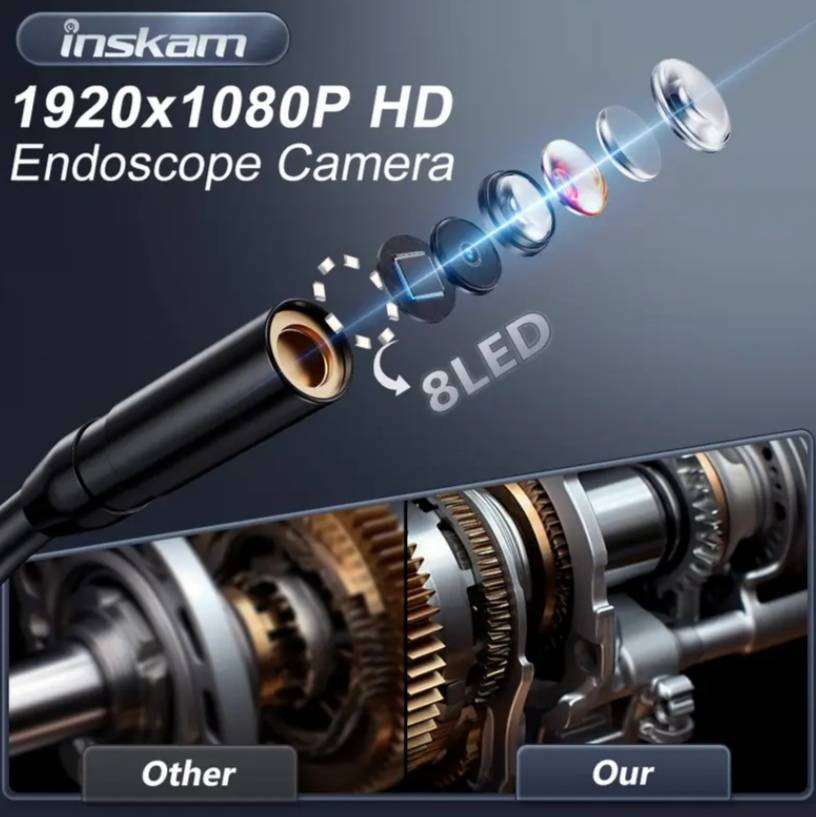 Industrial Grade Waterproof Endoscope Inspection Camera  8mm-5m Single Lens, 4.3" IPS LCD