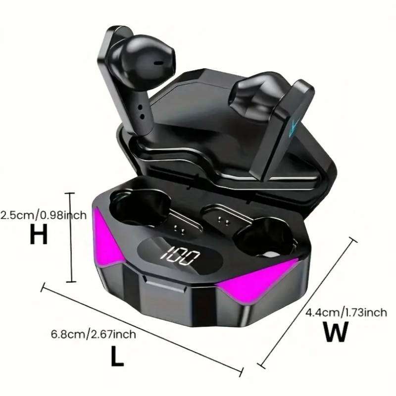 X15Pro Wireless Earbuds  Ultra-Low Latency Gaming & Entertainment with RGB Lights