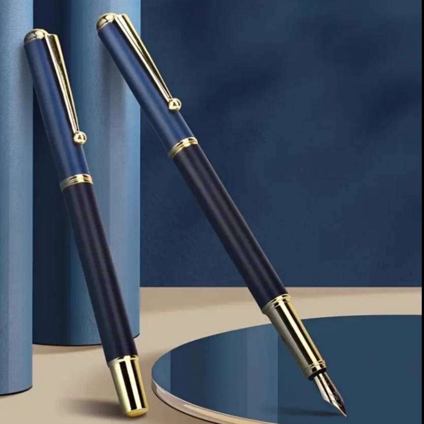 Luxury Fountain Pen + 30 Ink Cartridges (20 Black, 10 Blue) | 0.5 mm Smooth Writing Pen