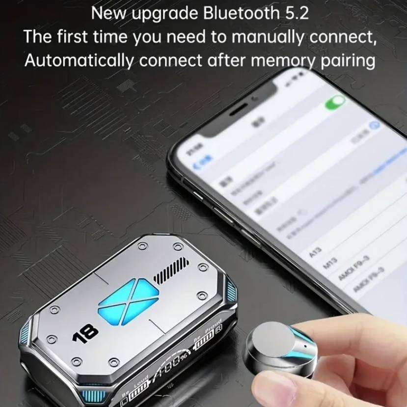 BRIAME Mechanical Wireless Gaming Earbuds With RGB Lights | Bluetooth 5.2