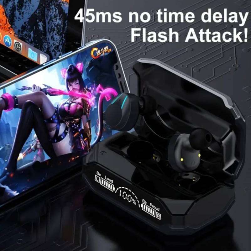 BRIAME Mechanical Wireless Gaming Earbuds With RGB Lights | Bluetooth 5.2