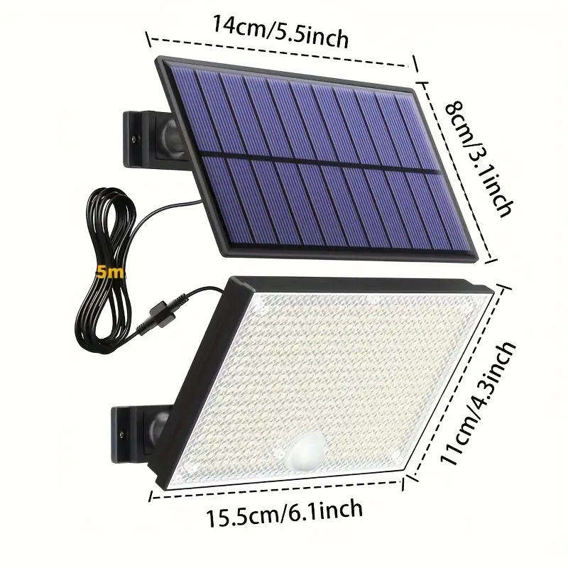 SET OF 2  400 LED Solar Motion Sensor Floodlights with Remotes