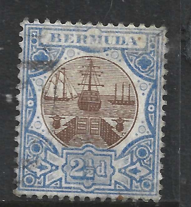 Bermuda, EVIIR, 2 1/2d, brown & ultramarine , used