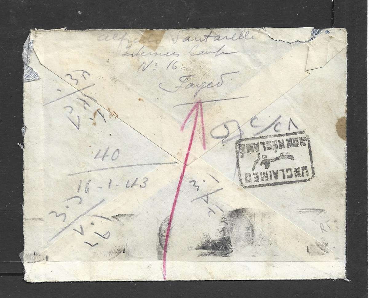 Egypt, 12m, postage due of 1927 on unclaimed cover CAIRO m/s date 16.1.43