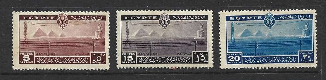 Egypt, 1938, telecommunications, MH * toned