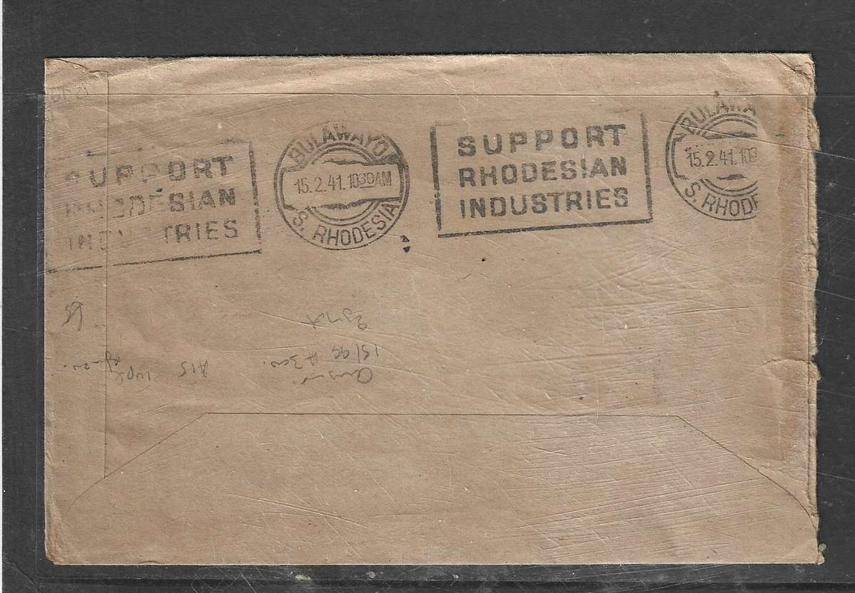 Egypt, 1940  Army Post 10m (4), FIELD POST OFFICE 242 > BULAWAYO Rhodesia