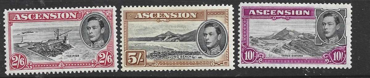 Ascension Island, GVIR, 2'6, 5/, 10/, perf 13, MH *