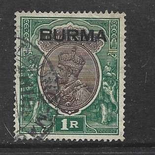 Burma, GVR, 1937, 1 Rupee, used