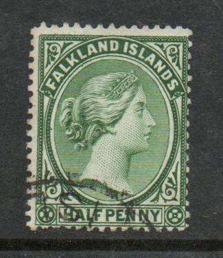 Falkland Islands, VRI, 1896, 1/2d, deep dull green, usedi