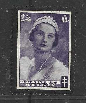Belgium, 1935, Anti - Tuberculosis, 2F45 + 55c, Queen Astrid mourning issue, black frame MH *