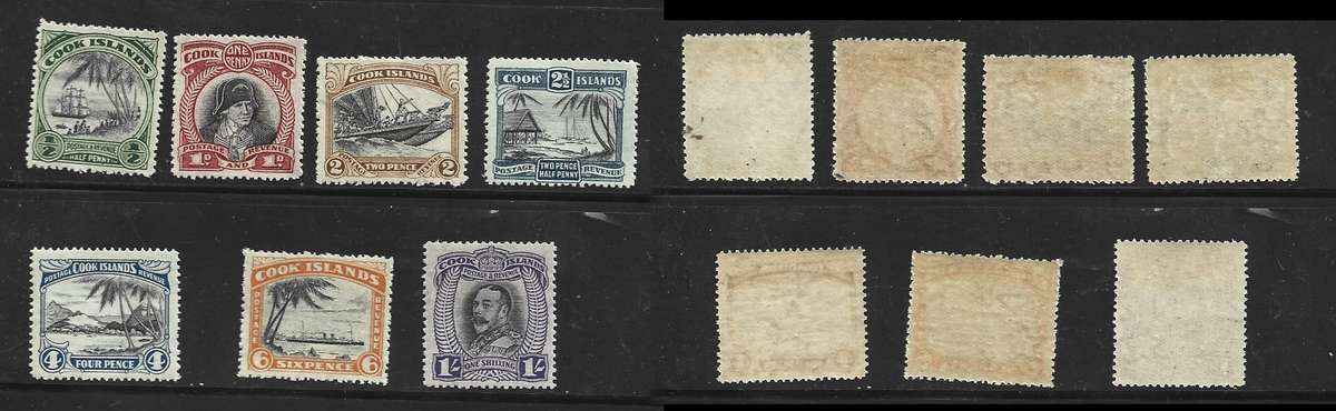 Cook Islands GVR 1933-6, 1/2d - 1/, MH *