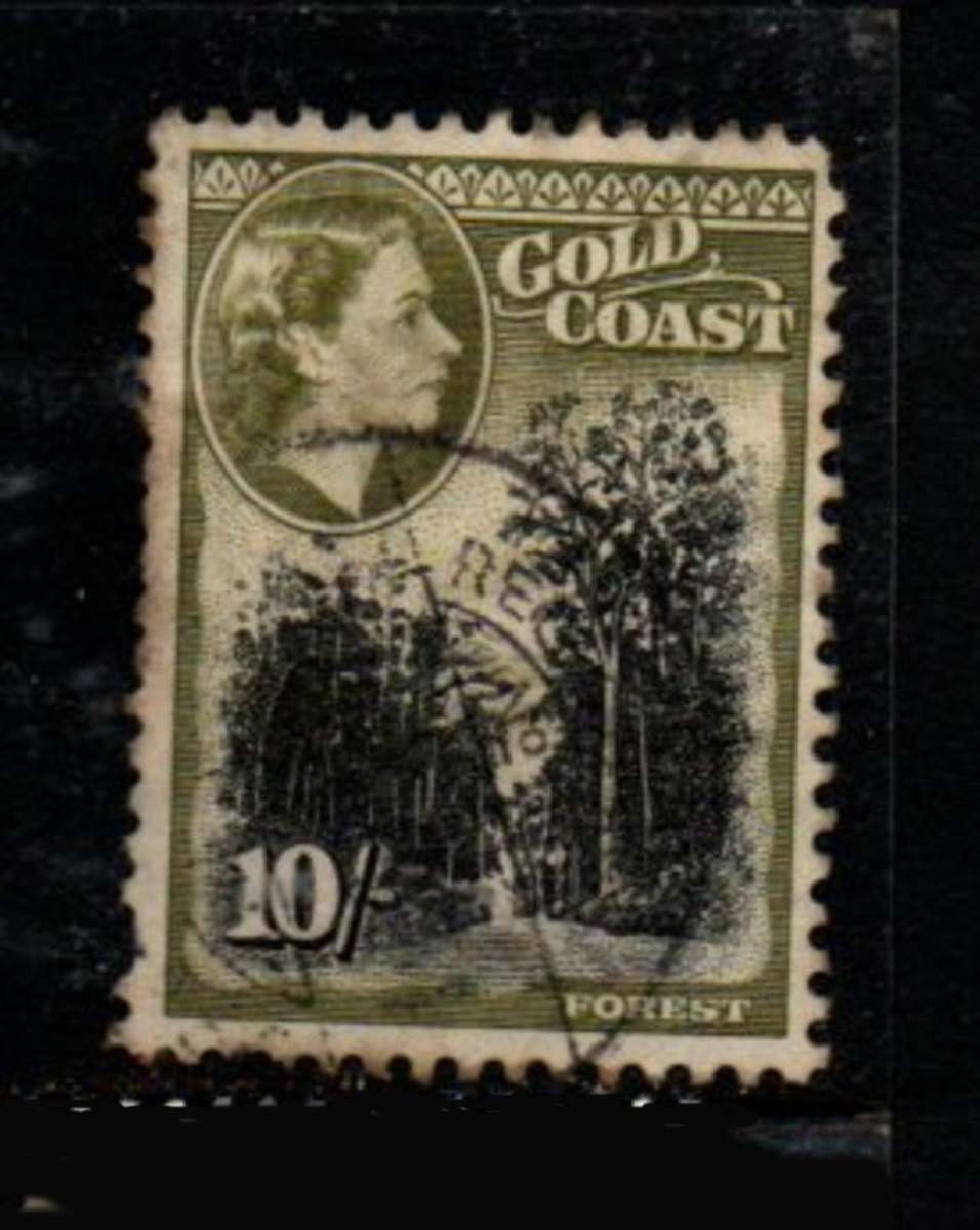 Gold Coast, EIIR, 1954, 5/-, c.d.s. used