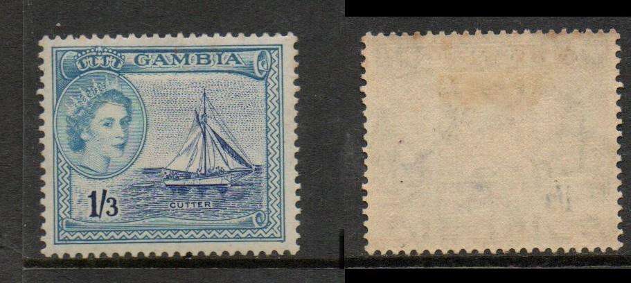Gambia, EIIR 1956 1s3d   ultramarine & light blue MH *