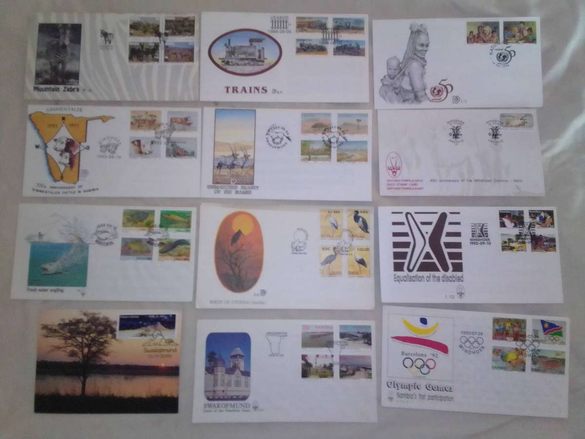 NAMIBIA, 12 FIRST DAY COVERs, see scan, NAM 1