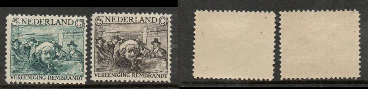 Netherlands, 1930, Rembrandt commemoration 5cents, 6cents, MH *