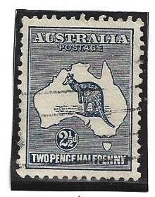 Australia, 1915, 2 1/2d, kangaroo, W5, used