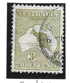 Australia, 1913, 3d, kangaroo, used
